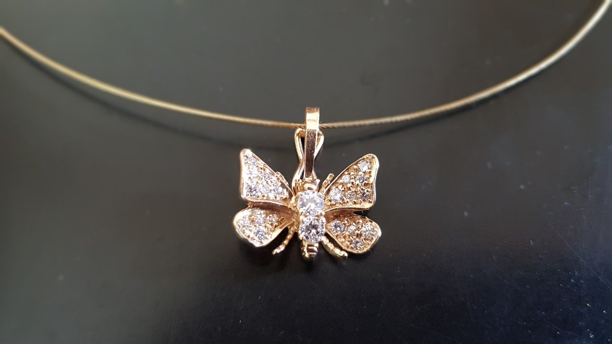 Pendentif Papillon Or-diamants-photo-3