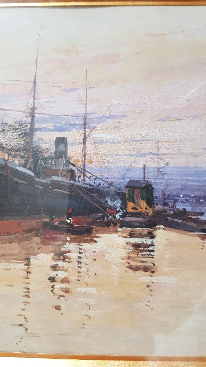 Galien Laloue:  Gouache Port-photo-1