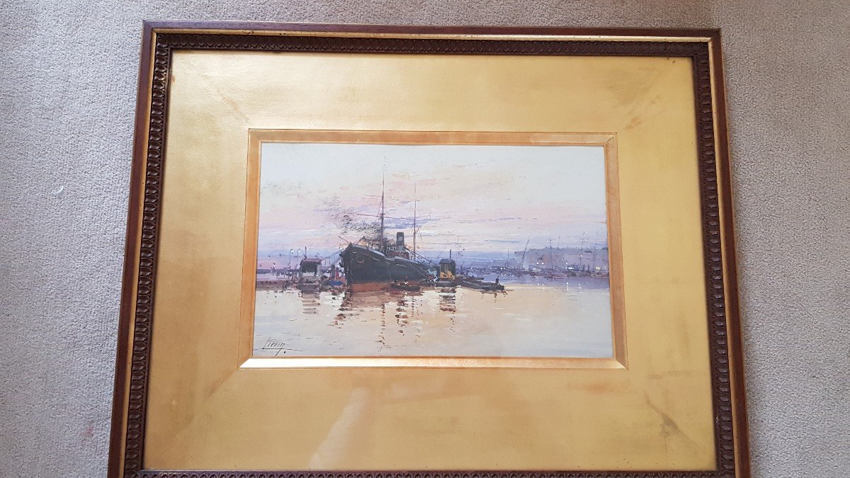 Galien Laloue:  Gouache Port-photo-6