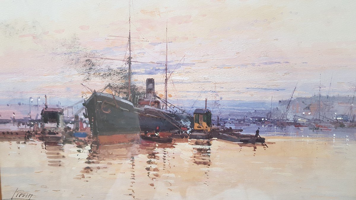 Galien Laloue:  Gouache Port