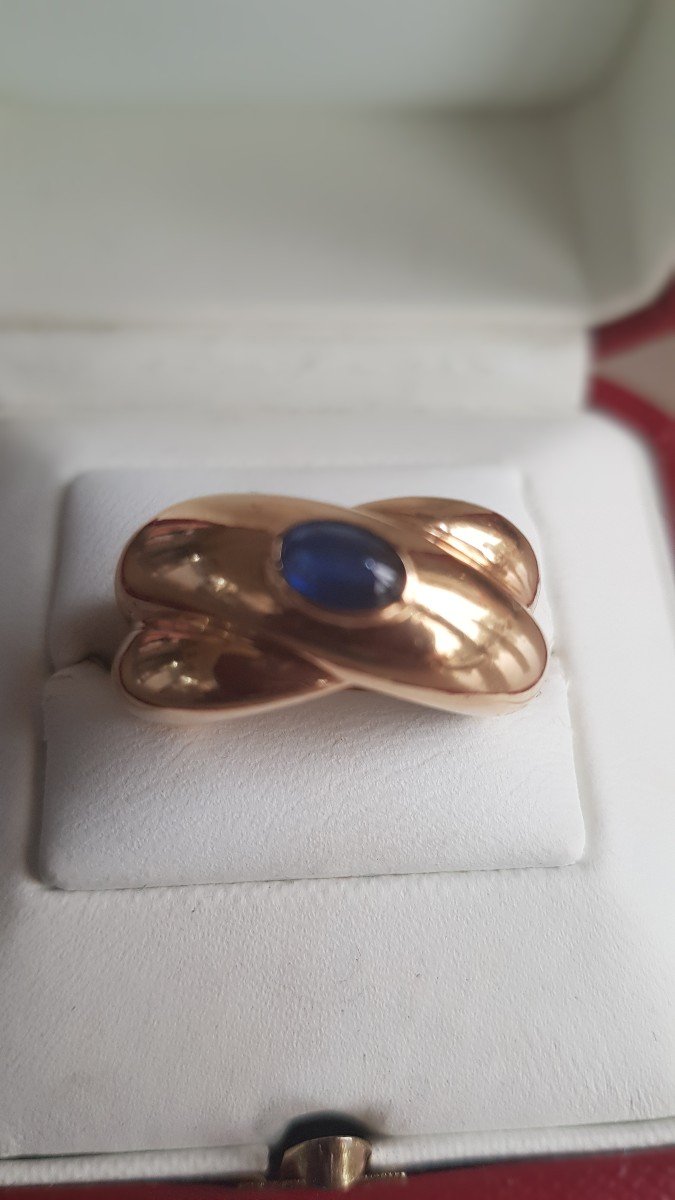 Cartier Ring, Gold And Sapphire Colisée-photo-3