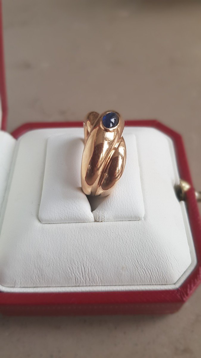 Cartier Ring, Gold And Sapphire Colisée-photo-4