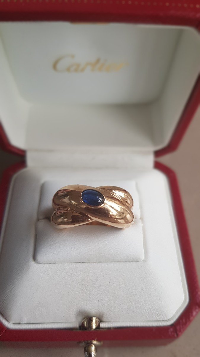 Cartier Ring, Gold And Sapphire Colisée-photo-4