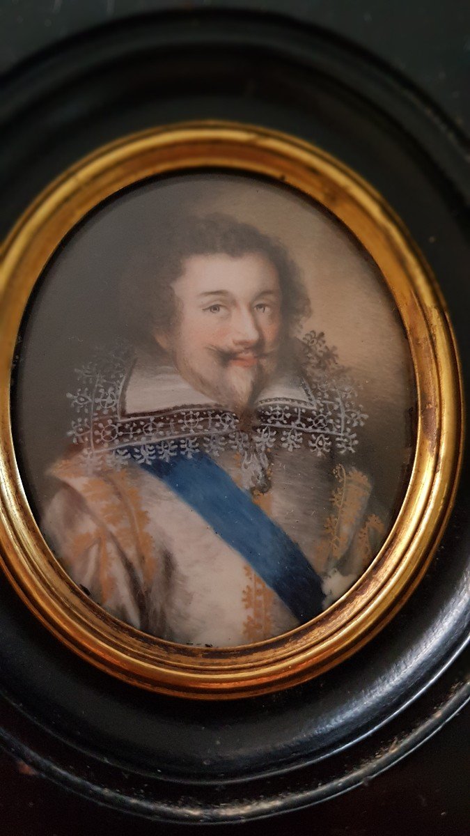 Portrait Miniature:  1er Duc De Luynes-photo-2