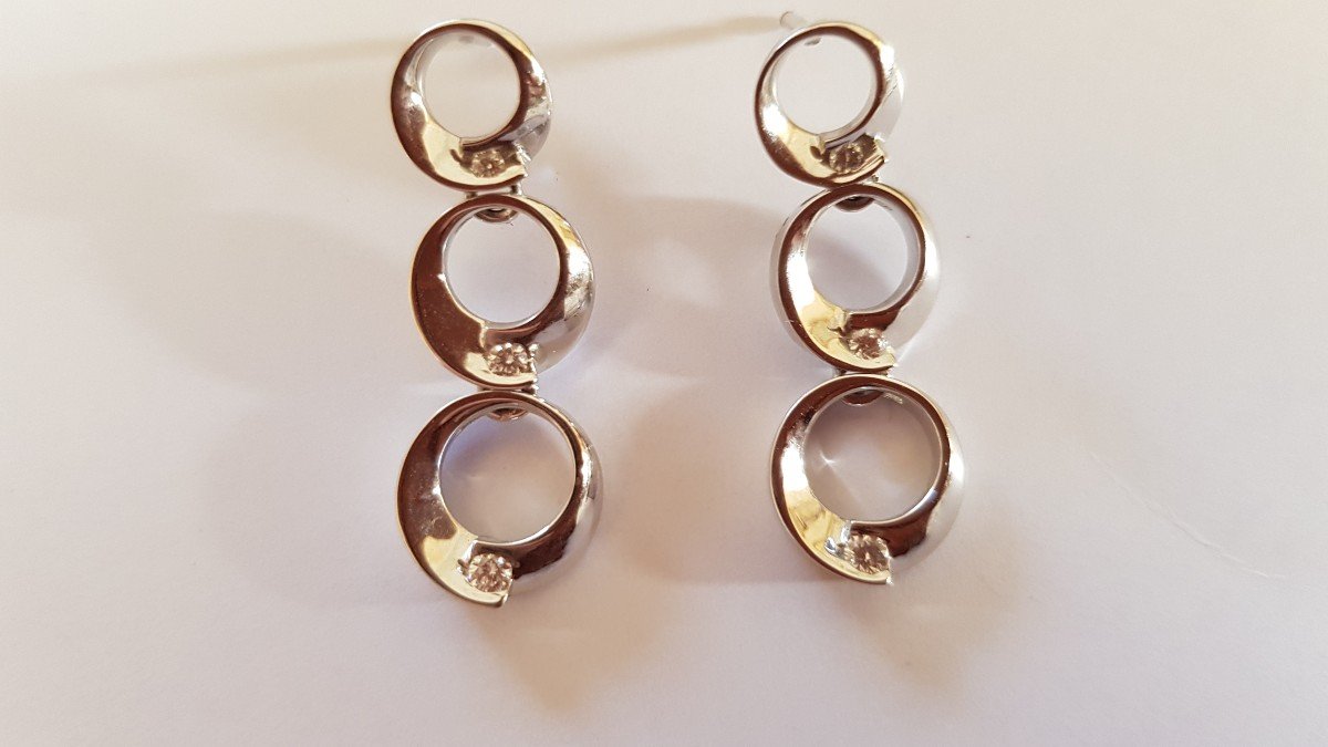 Gold And Diamant Drop Earrings