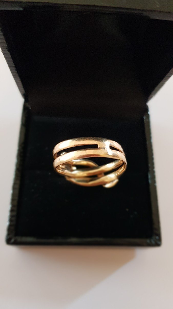 Gold And Diamond Snake Ring-photo-2