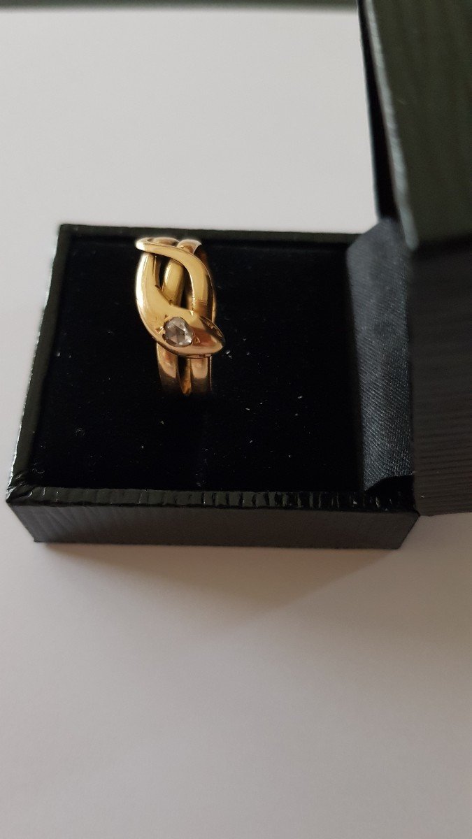 Gold And Diamond Snake Ring-photo-4