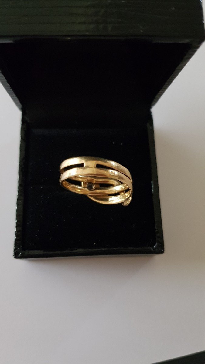 Gold And Diamond Snake Ring-photo-2