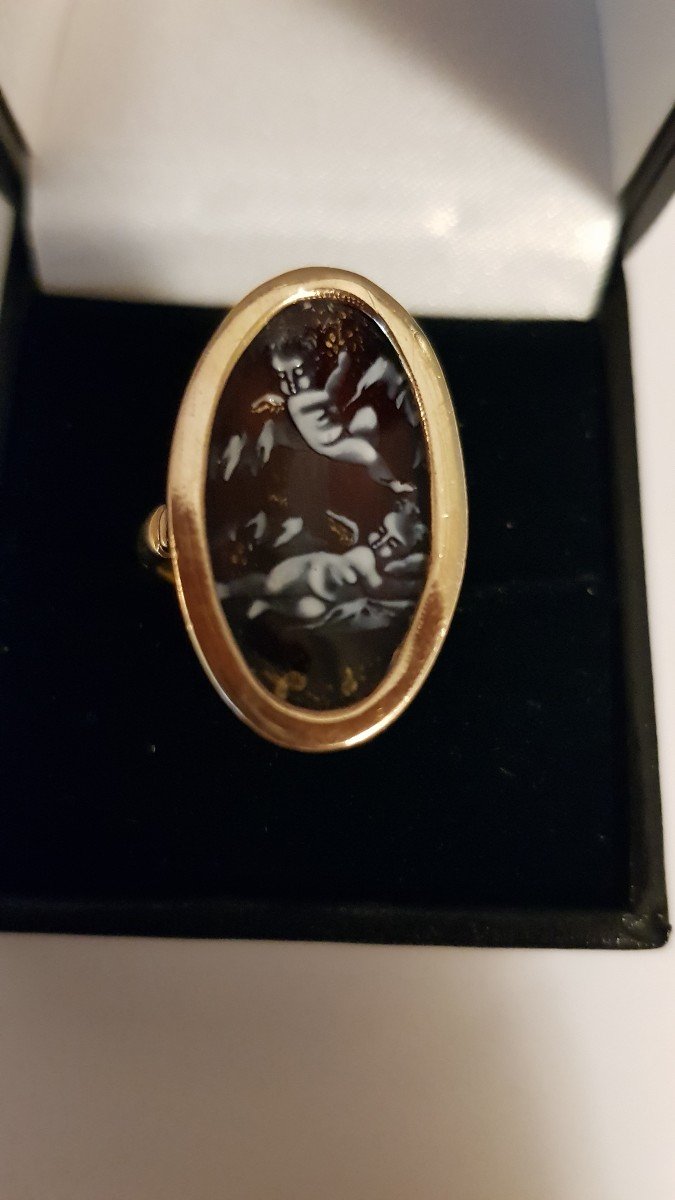 19th Century Gold And Enamel Ring-photo-1