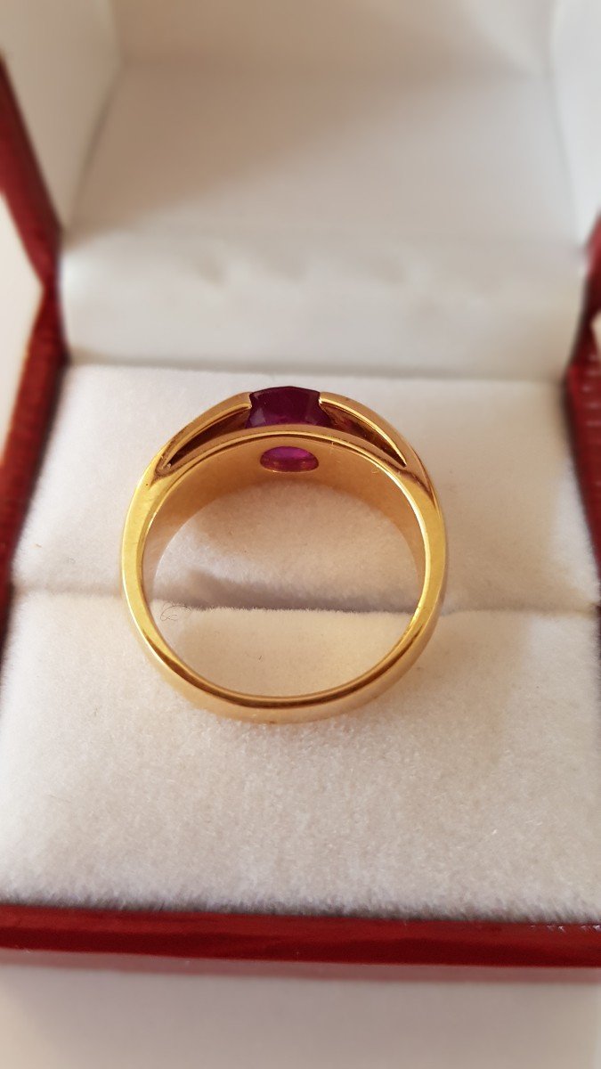 Ruby Gold Bangle Ring-photo-2