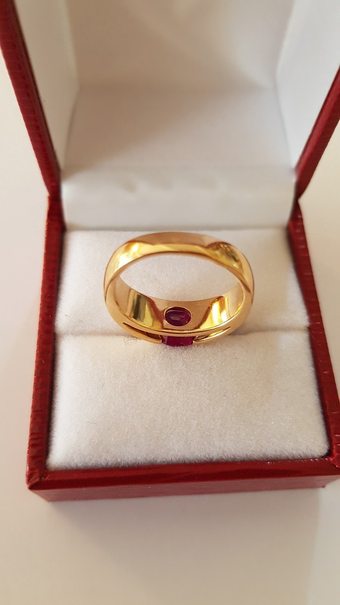 Ruby Gold Bangle Ring-photo-4