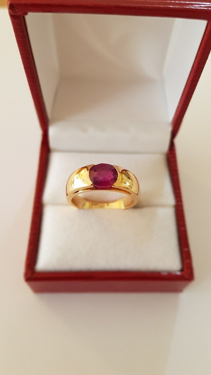 Ruby Gold Bangle Ring-photo-1