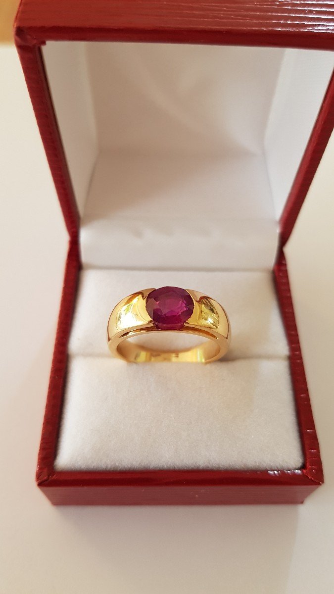 Ruby Gold Bangle Ring