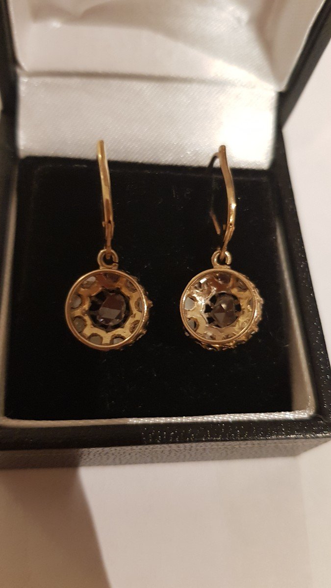 Gold-silver-diamond Drop Earrings-photo-2