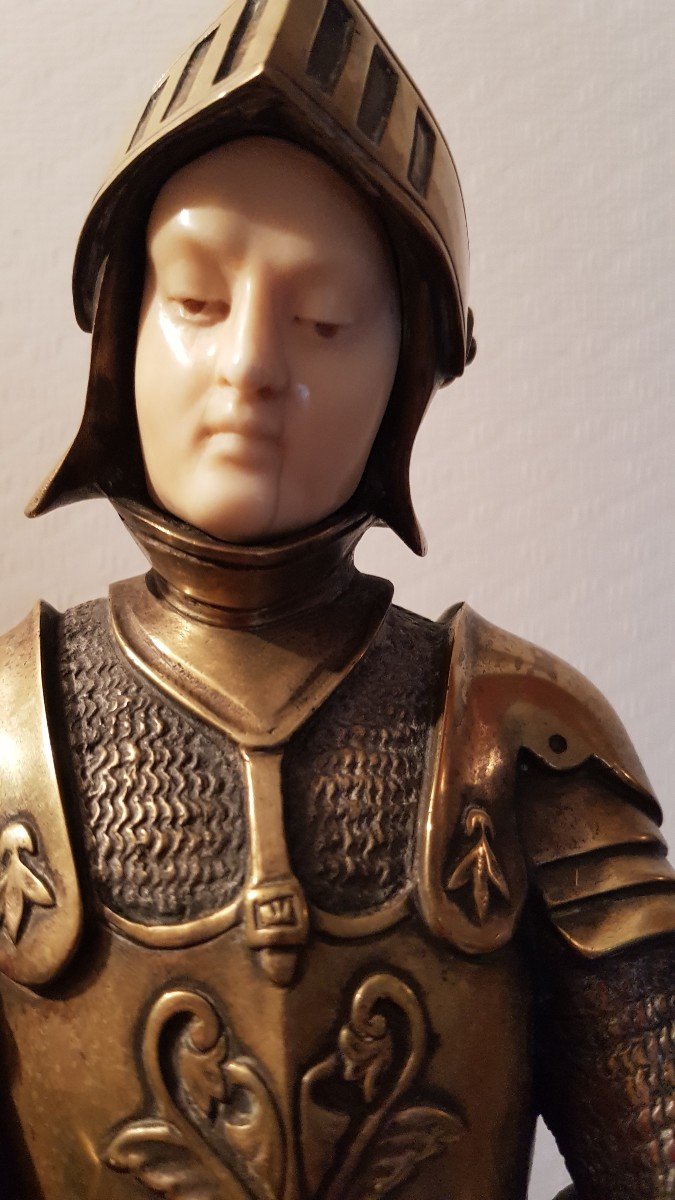 Bronze Joan Of Arc By Georges Omerth-photo-3