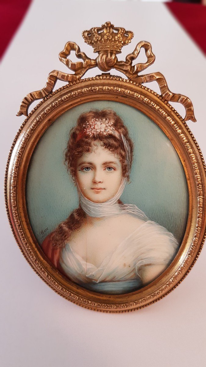 Miniature Portrait Young Woman Early 19th-photo-4