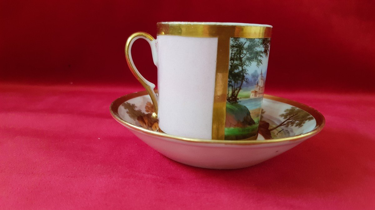 Paris Porcelain Cup And Saucer 19th-photo-1