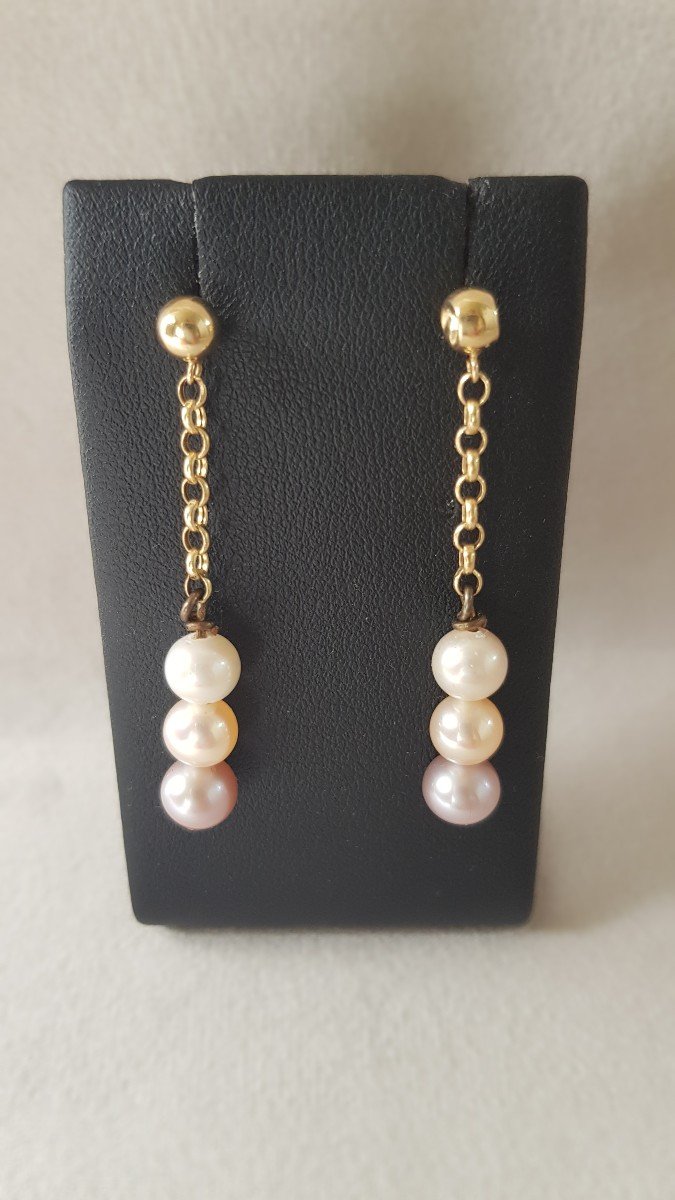 Gold And Pearl Drop Earrings