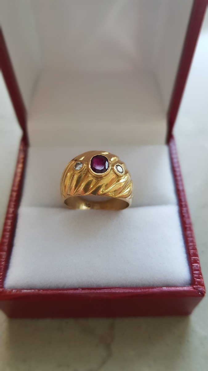 Gold-ruby-diamond Ring-photo-2