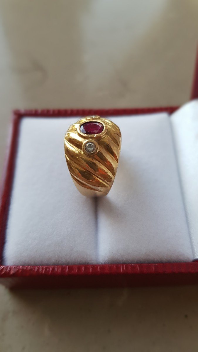 Gold-ruby-diamond Ring-photo-3