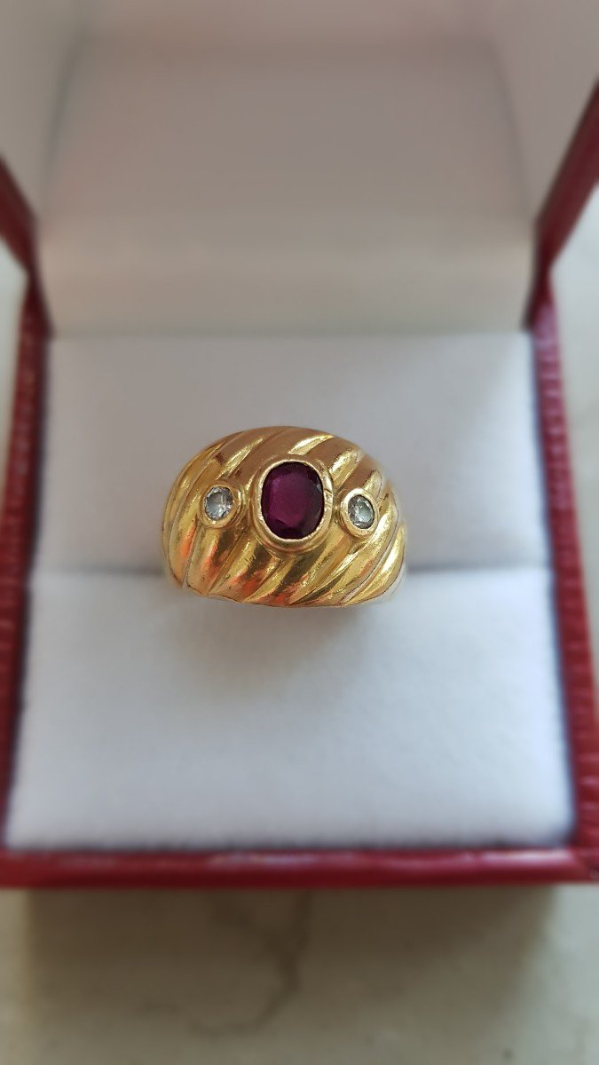 Gold-ruby-diamond Ring-photo-3