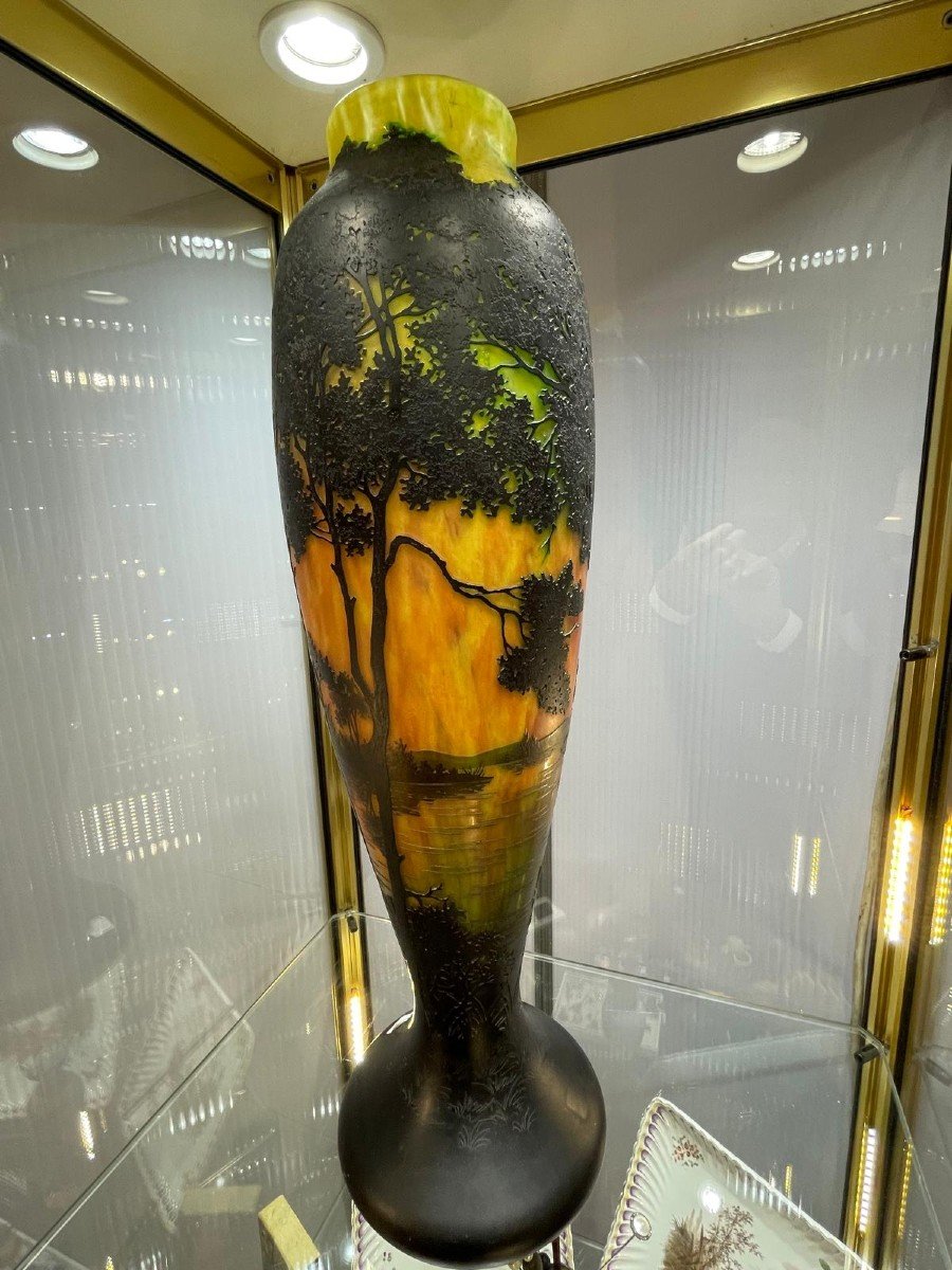 Vase Daum Paysage Lacustre 63cm