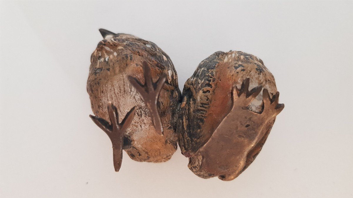 19th Century Vienna Bronze: Pair Of Quails-photo-4