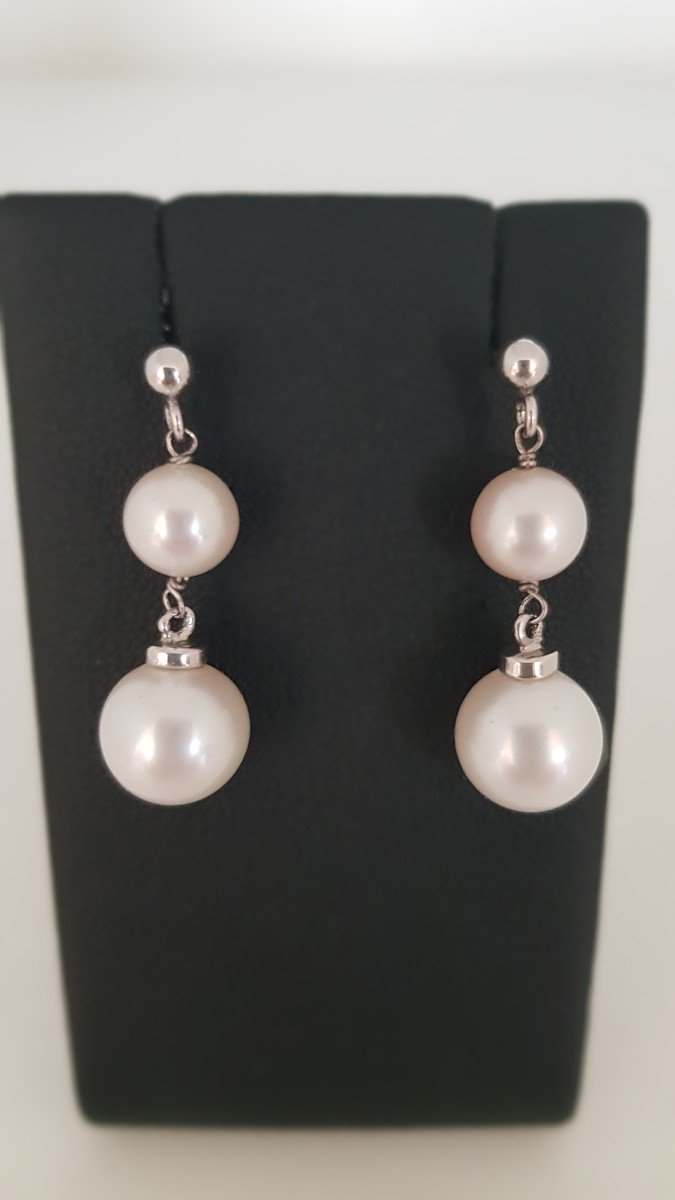 Gold And Pearl Drop Earrings