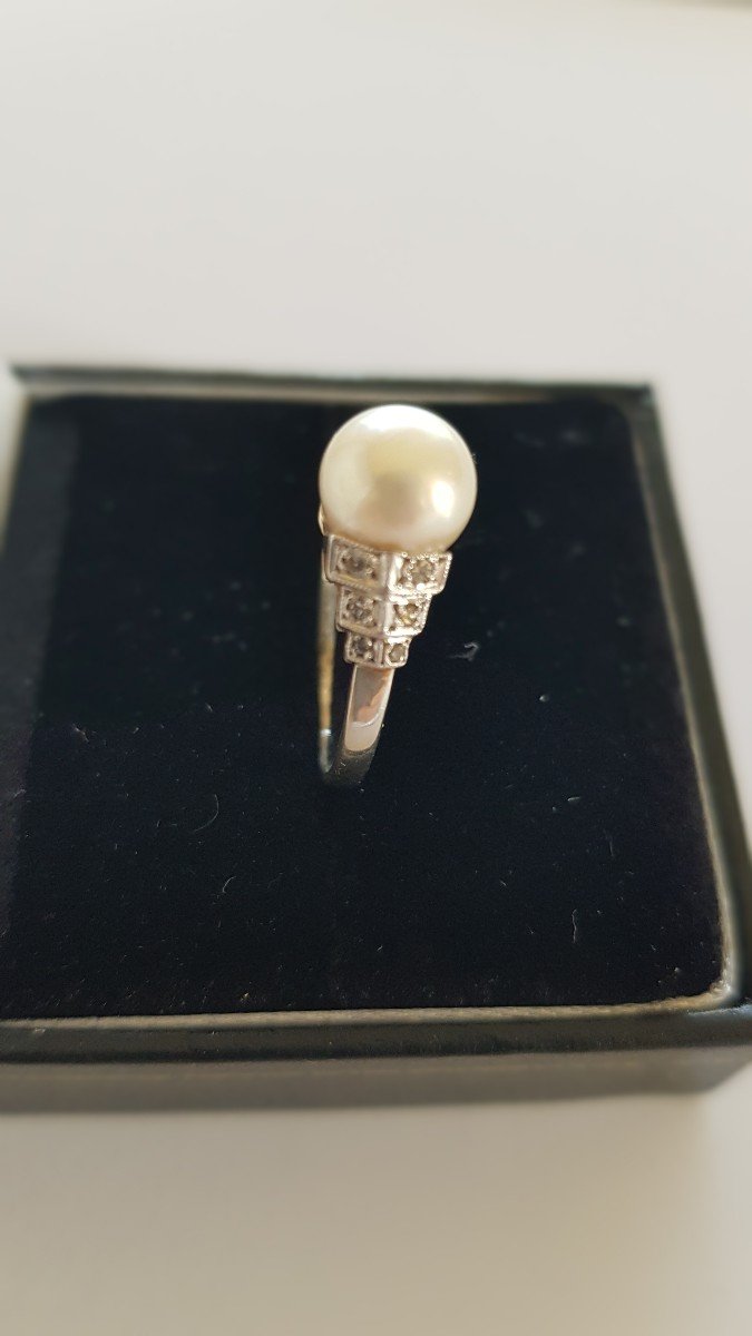 Gold-pearl-diamond Ring-photo-2