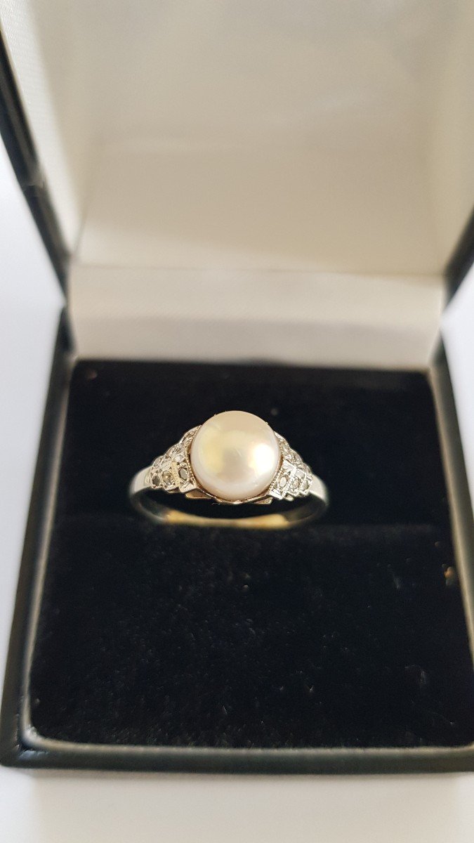 Gold-pearl-diamond Ring-photo-4