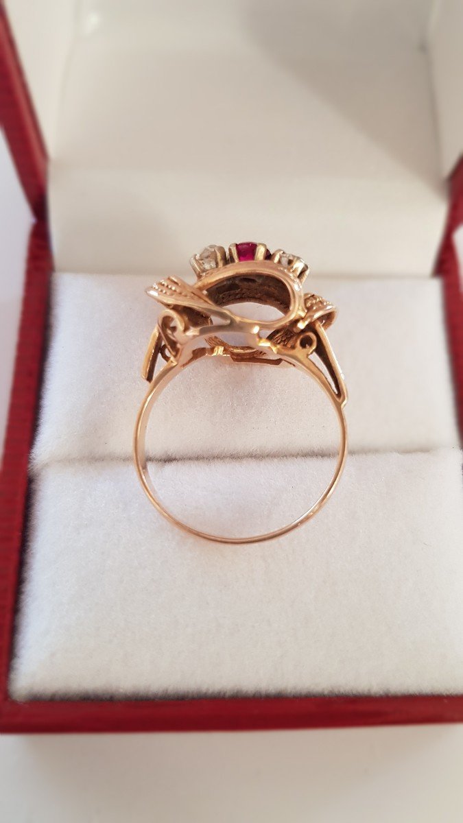 Gold-ruby-diamond Ring-photo-3