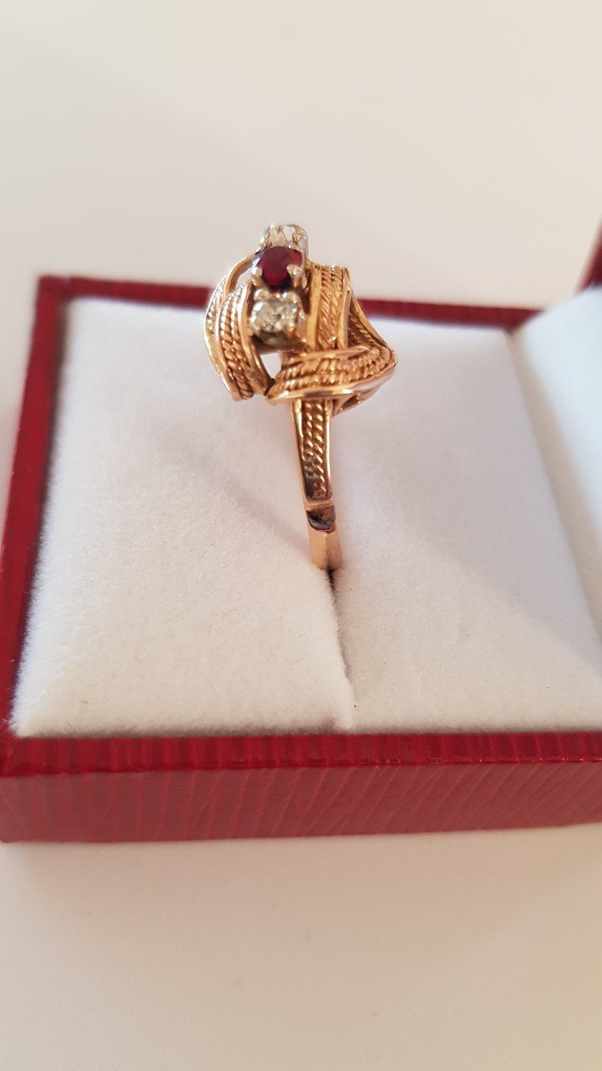 Gold-ruby-diamond Ring-photo-4