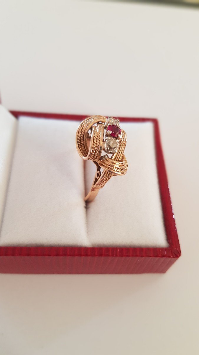 Gold-ruby-diamond Ring-photo-1