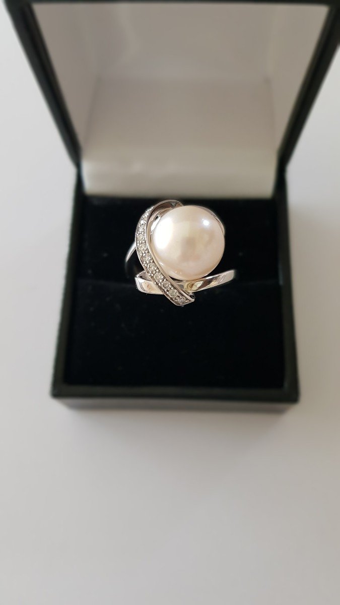 Gold-pearl-diamond Ring-photo-2