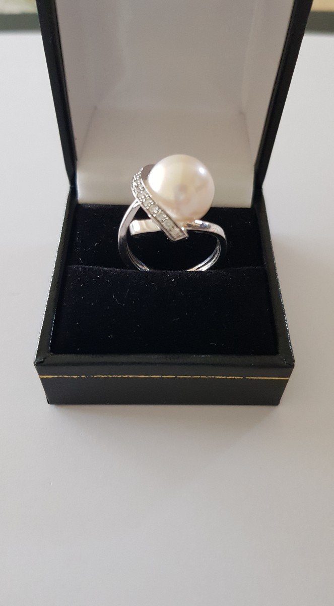 Gold-pearl-diamond Ring-photo-3