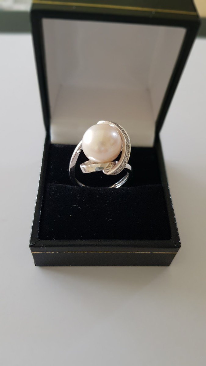 Gold-pearl-diamond Ring-photo-2