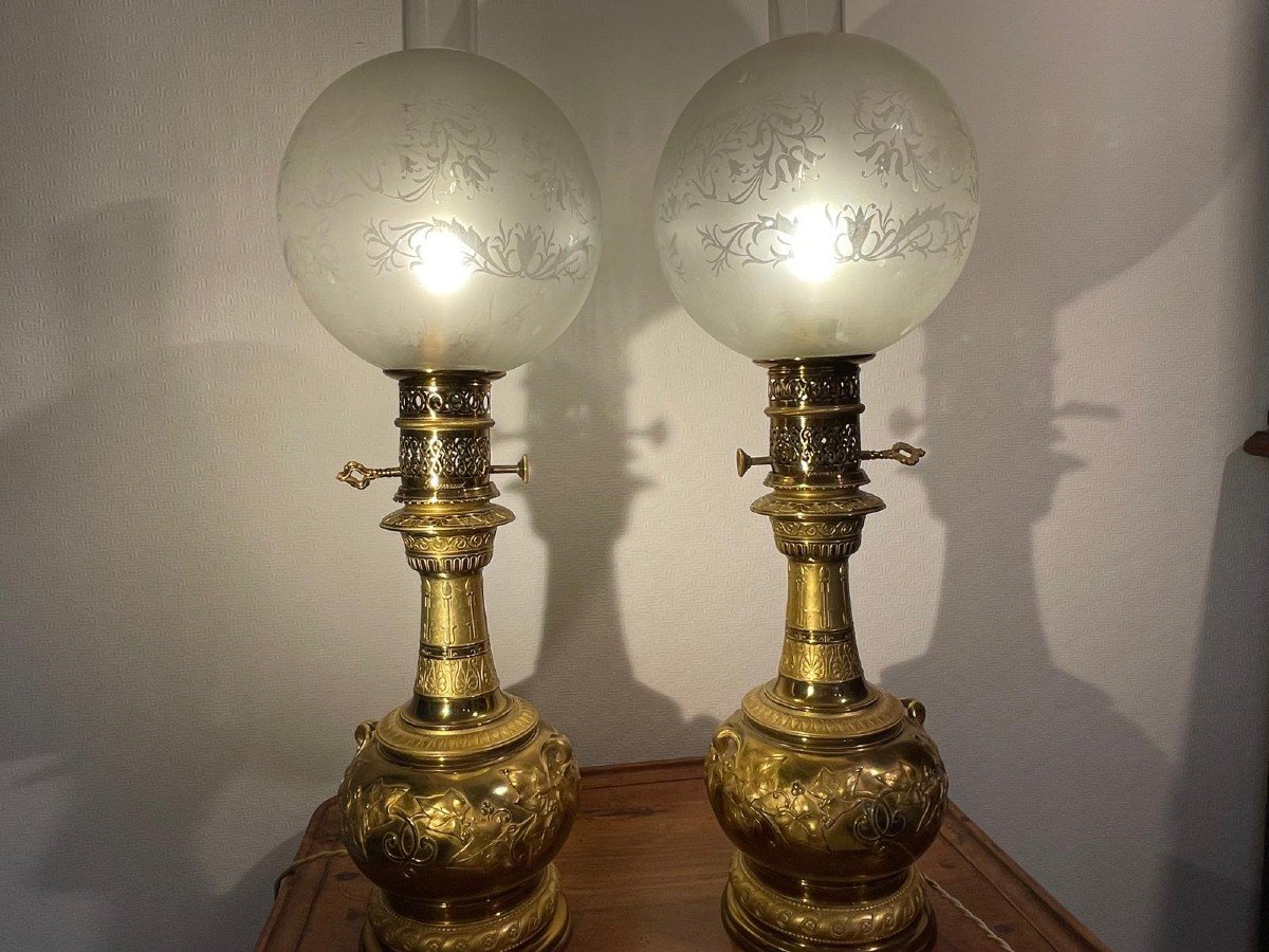 Pair Of 19th Century Gagneau Lamps