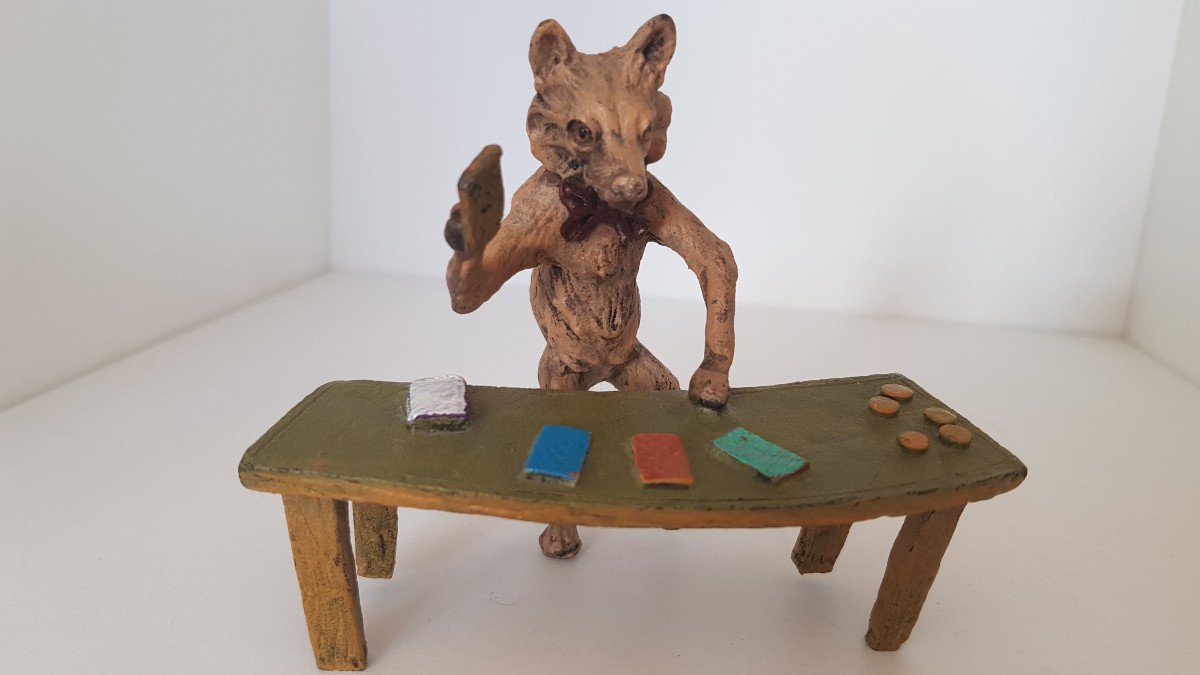 Vienna Bronze: Fox Playing Blackjack: Bergman