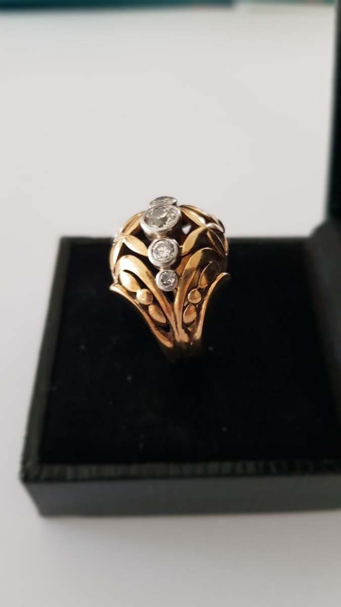 Art Deco Gold-diamond Ring-photo-2