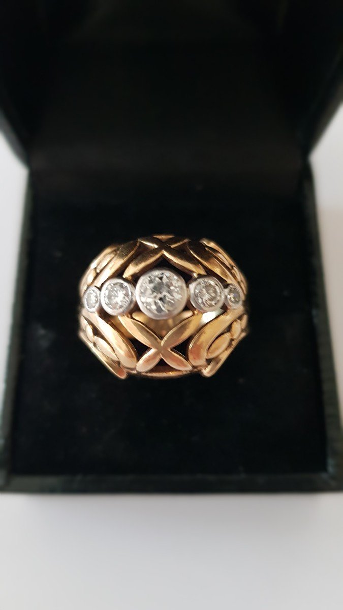 Art Deco Gold-diamond Ring-photo-1