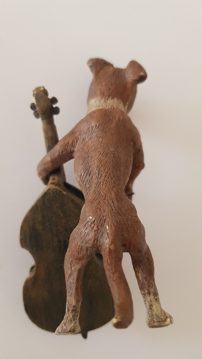 Bronze De Vienne: Chien Musicien-photo-3