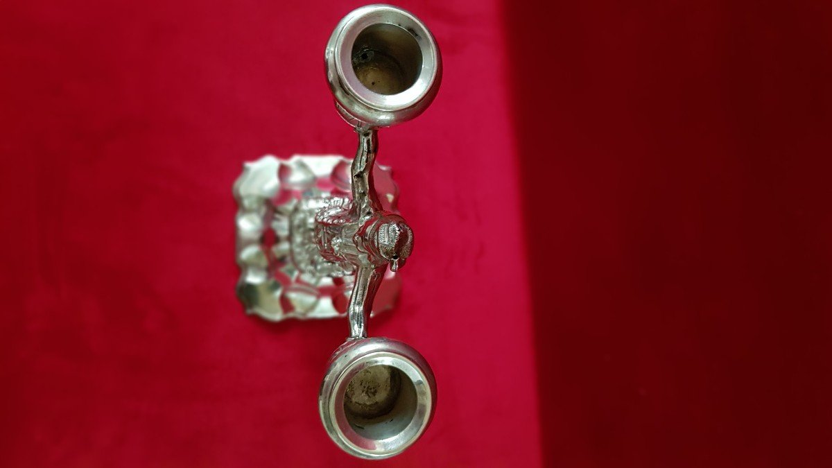 19th Century Silver Child's Candelabra-photo-4