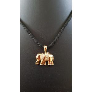 Pendentif éléphant Or- Diamants- Rubis