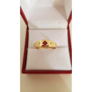 Gold Ring - Rubies - Brilliants