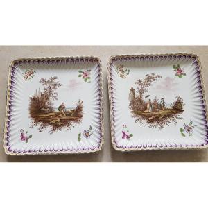 Pair Of German Porcelain Dishes 19th