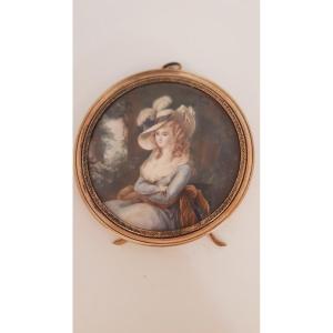 Miniature Portrait Of A Young Woman, Late 18th Century