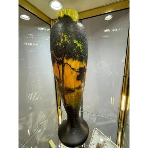 Vase Daum Paysage Lacustre 63cm