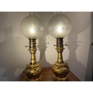 Paire Lampes Gagneau 19ème