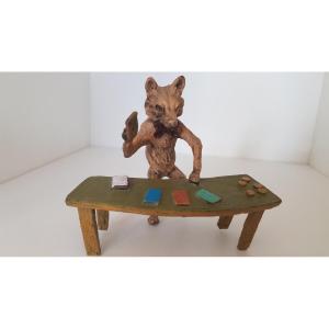 Vienna Bronze: Fox Playing Blackjack: Bergman