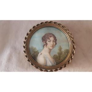 Miniature Of A Young Woman, 19th Century